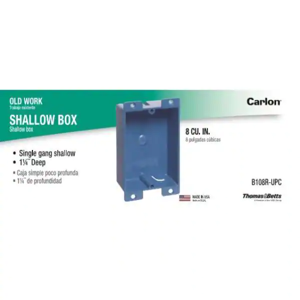 Carlon 1-Gang 8 cu. in. PVC Shallow Flanged Old Work Electrical Switch and Oulet Box
