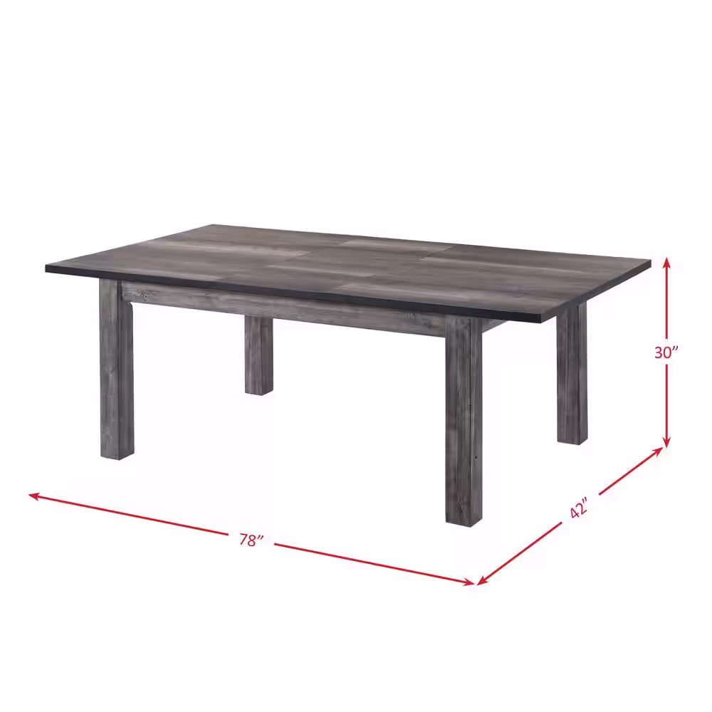 None Grayson Rustic Gray Oak Dining Table