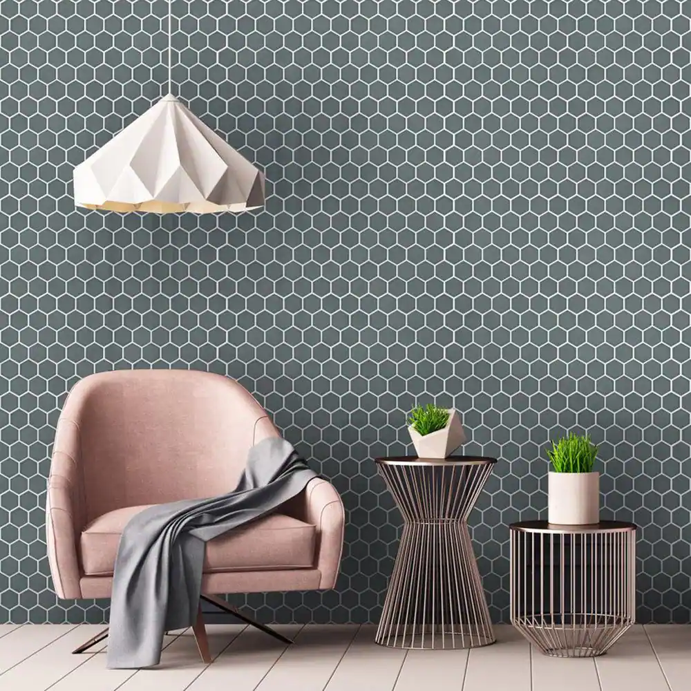 Merola Tile Tribeca 2 in. Hex Glossy Mist 11-1/8 in. x 12-5/8 in. Porcelain Mosaic Tile (10.0 sq. ft./Case)