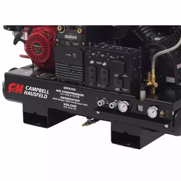 Campbell Hausfeld 10 Gal. 175 PSI Stationary Compressor, 5000W Generator, 200A Welder (3-in-1 Air Compressor/Generator/Welder Combo Unit)