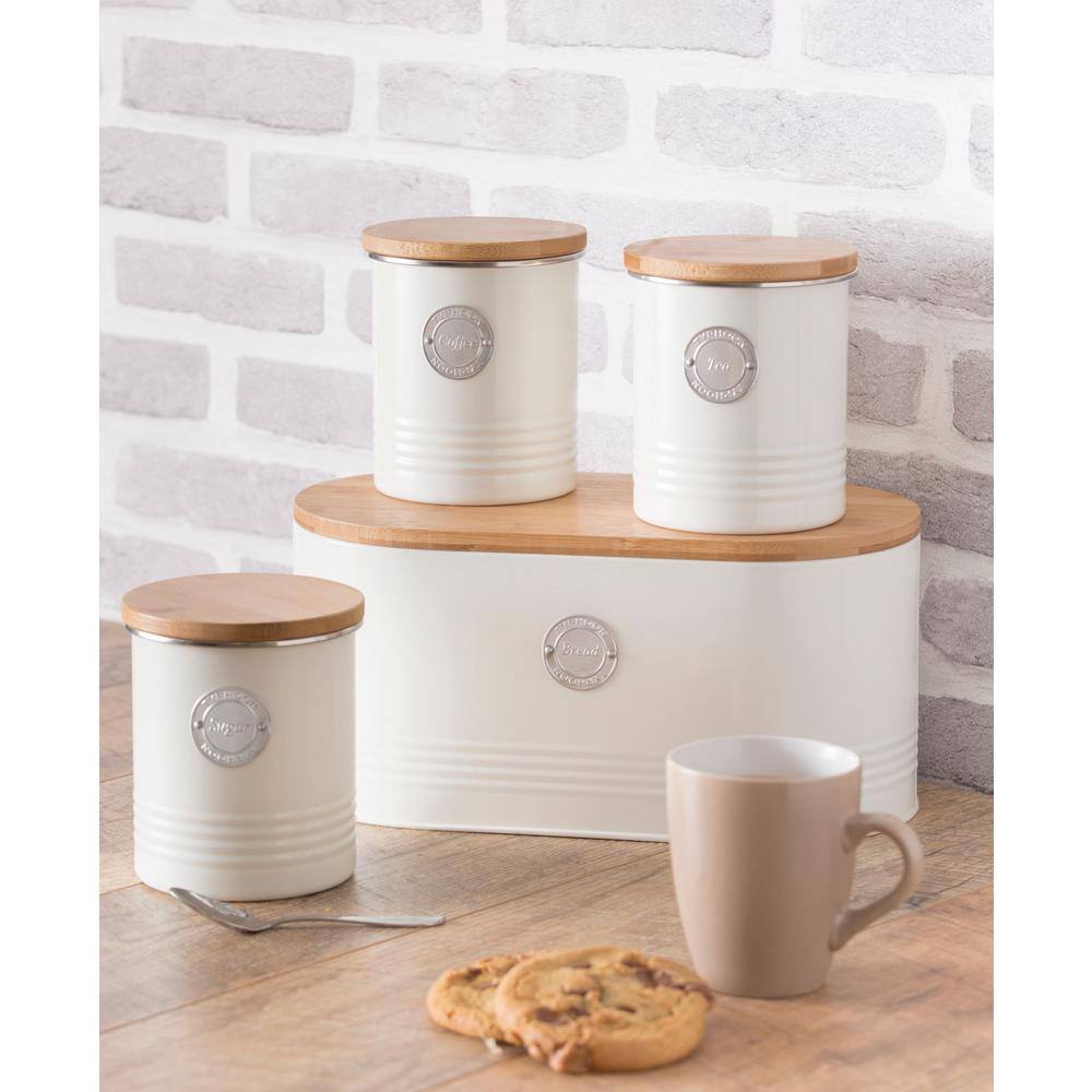 Typhoon Living set of 3 Cream Coffee Tea & Sugar Tins