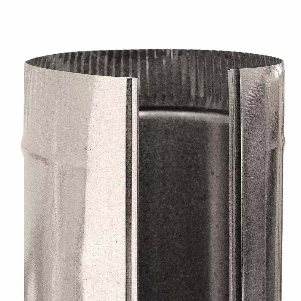 Master Flow 12 in. x 5 ft. Beaded Round Metal Duct Pipe