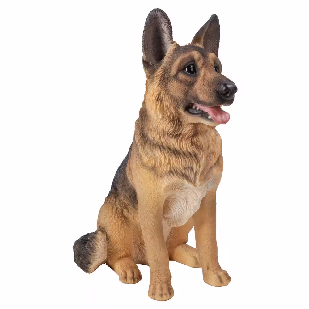 None Small German Shepherd Sitting - Garden Statue
