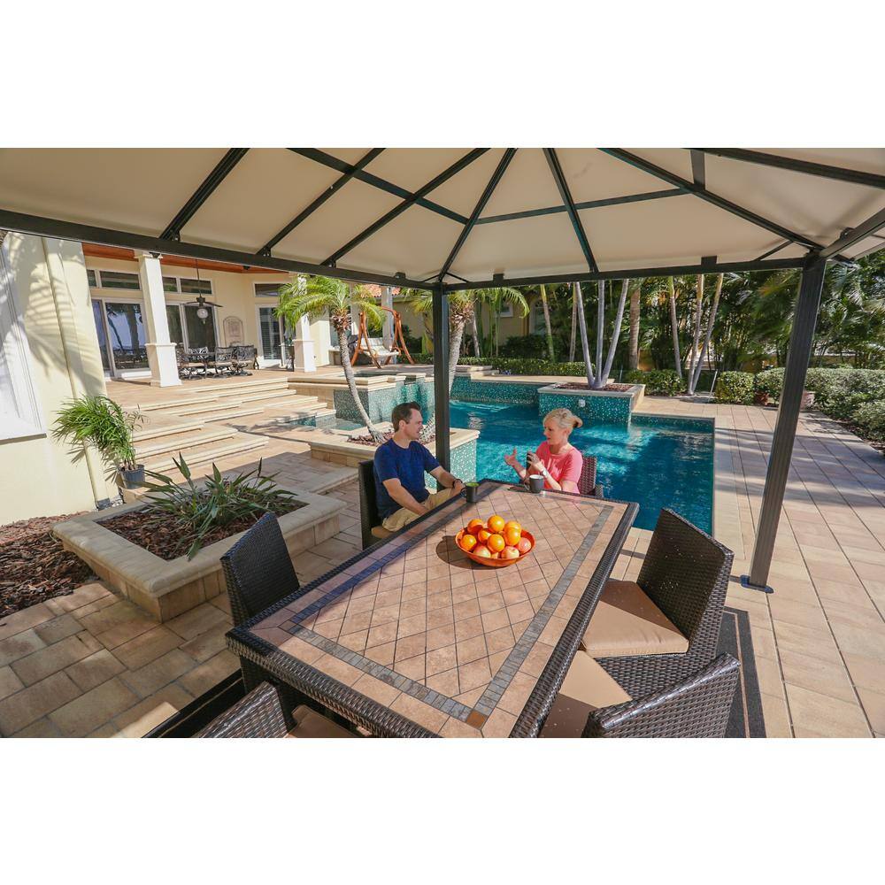 Paragon Outdoor Durham 11 ft. x 13 ft. Aluminum Hard Top Gazebo with Mosquito Netting