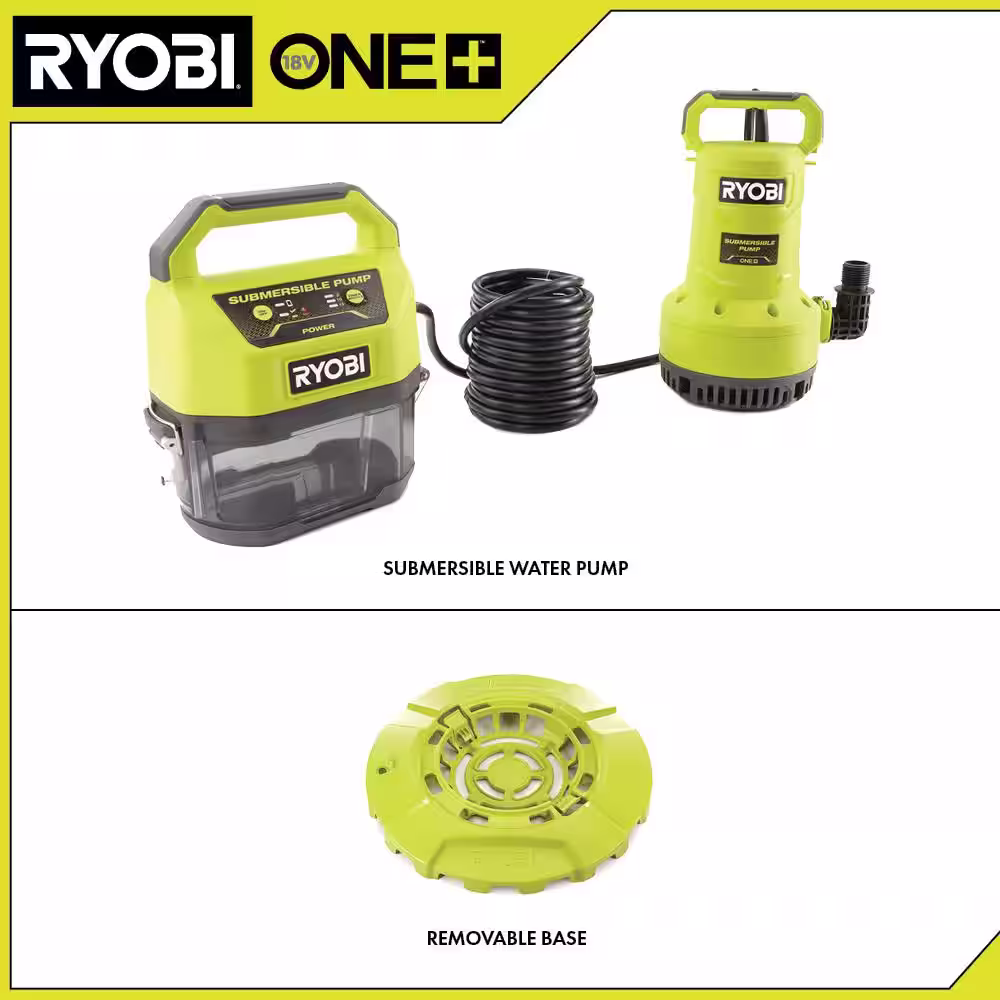 RYOBI ONE+ 18V 1/6 HP Submersible Pump (Tool Only)