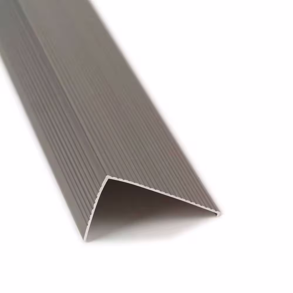 M-D Building Products TH026 Sill Nosing 2.75 in. x 1.5 in. x 36 in. Gray Satin Nickel Weatherstrip
