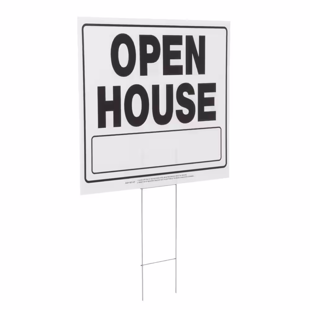 Everbilt 20 in. x 24 in. Corrugated Plastic Open House Sign