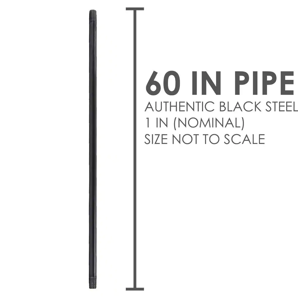 STZ 1 in. x 5 ft. Black Steel Sch. 40 Cut Pipe