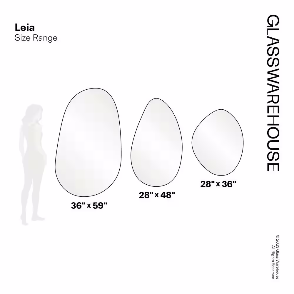 Glass Warehouse Starla 36 in. W x 59 in. H Framed Pebble Shape Bathroom Vanity Mirror in Satin Brass
