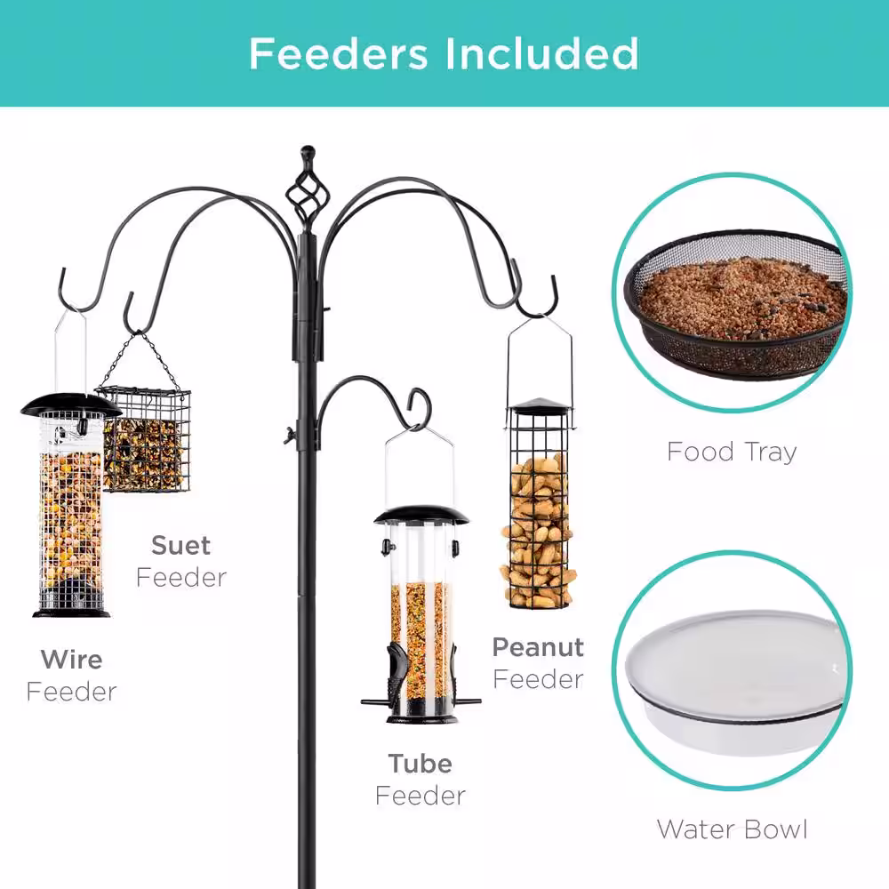 Best Choice Products Steel Suet/Block Multi-Bird Feeder Station