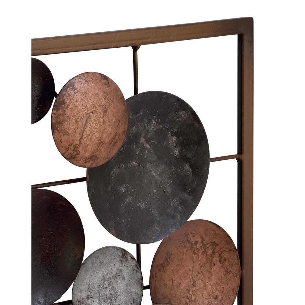 Litton Lane Metal Multi Colored Overlapping Round Cutouts Geometric Wall Decor (Set of 2)