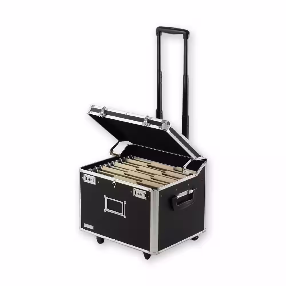 Vaultz Locking Mobile Letter/Legal Chest, Black, Double Combination Locks