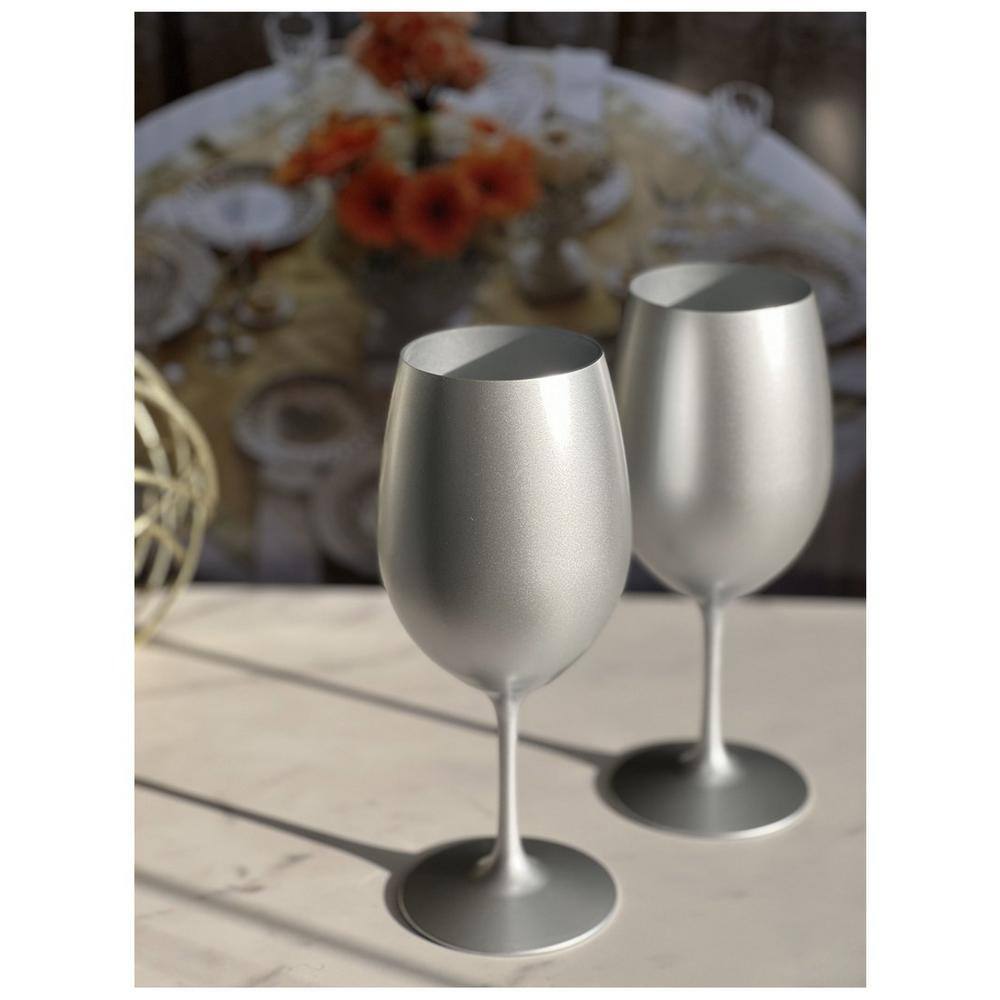 Aoibox Set of 4 20 oz. Premium Quality Unbreakable Metallic Silver Color Acrylic Glasses for All Purpose
