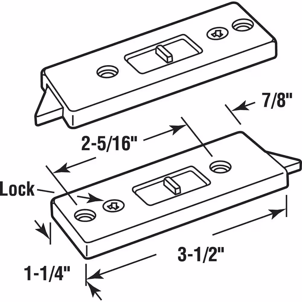 Prime-Line 2-5/16 in. White Plastic Spring-Loaded Tilt Latch (2-Pack)