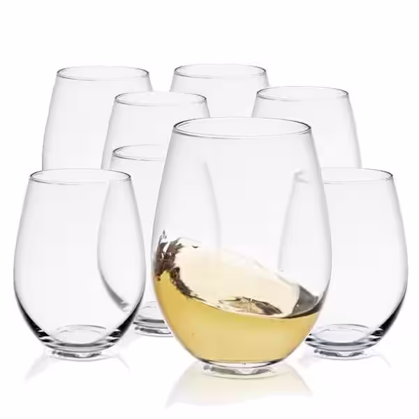 JoyJolt 20 oz. Spirits Large Stemless Wine Glasses (Set of 8)