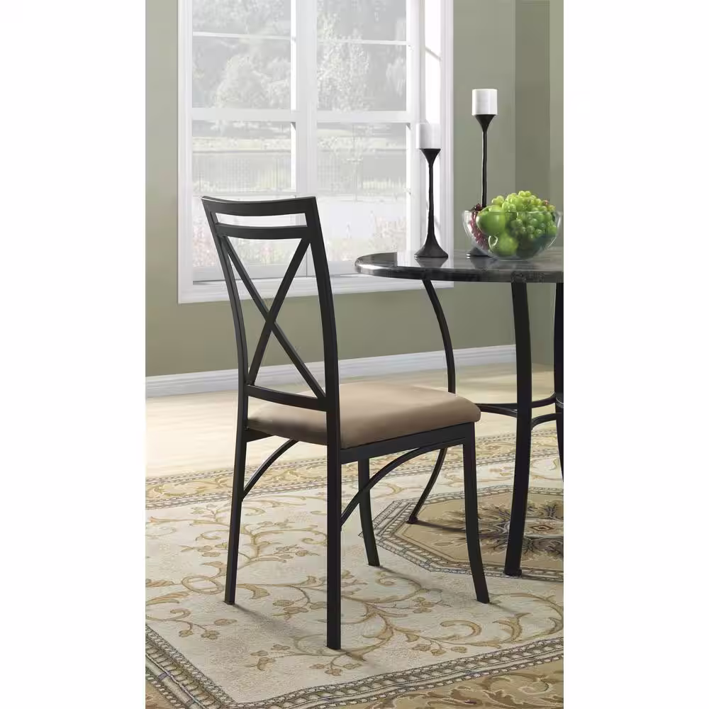 Dorel Living Black Coffee Faux Marble Top Dining Room Set (5-Piece)