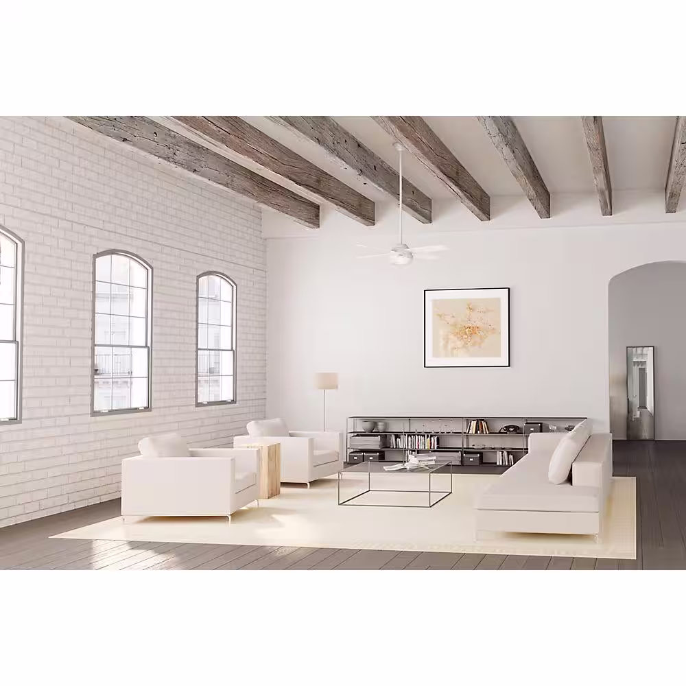 Hunter Dempsey 52 in. LED Indoor Fresh White Ceiling Fan with Light Kit and Universal Remote