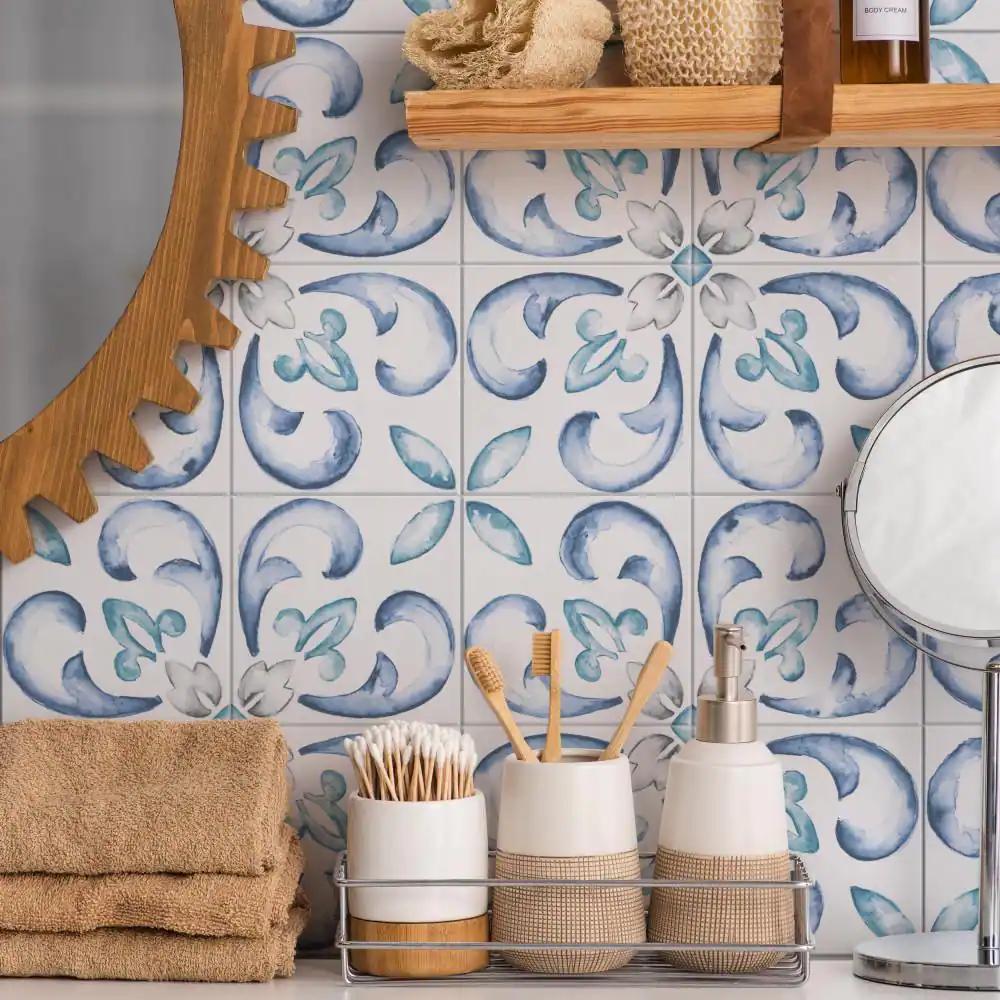 Merola Tile Saint Germain Gele Deco Flore 5-3/4 in. x 5-3/4 in. Porcelain Floor and Wall Tile (10.56 sq. ft./Case)