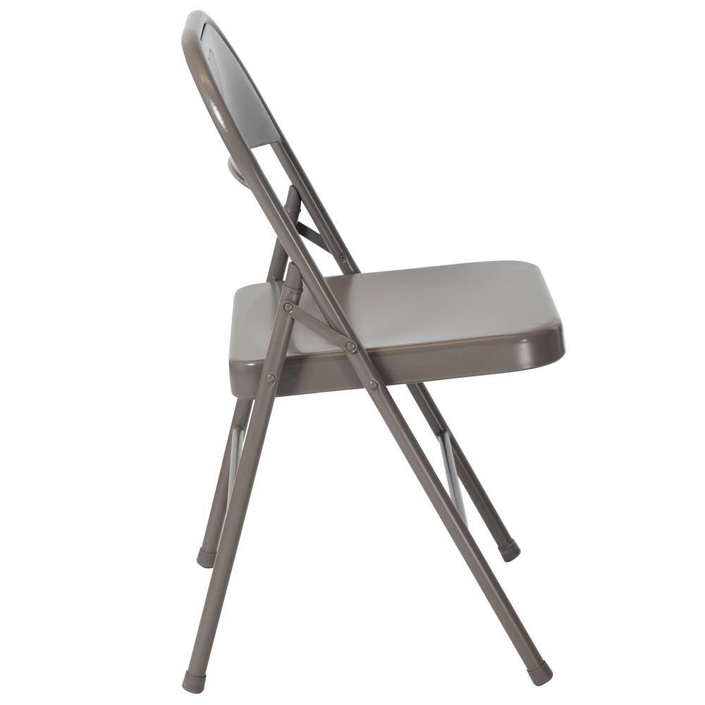 Carnegy Avenue Gray Metal Folding Chair (2-Pack)