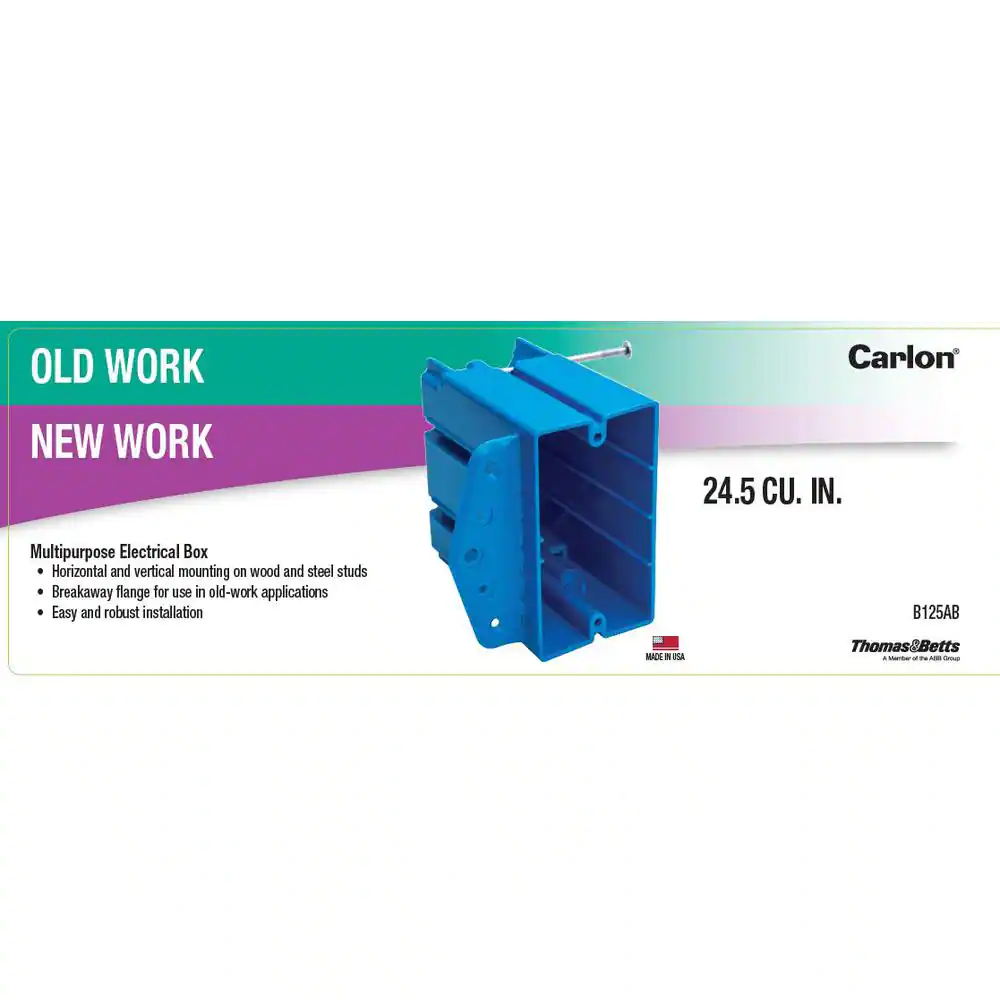 Carlon 1-Gang 24.5 cu. in. PVC New/Old Work Electrical Box