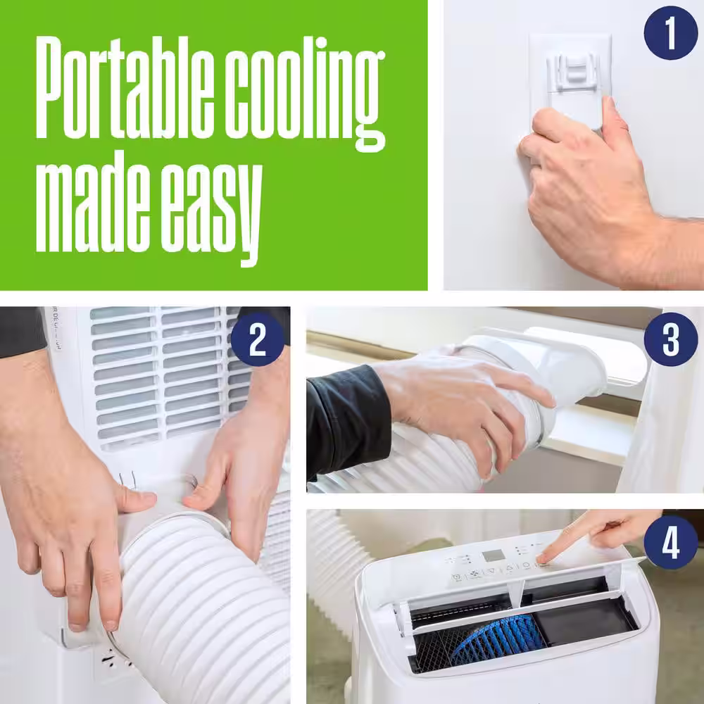 None 14000 BTU (8150 BTU DOE SACC) Portable Air Conditioner 3-in-1 Operation For Rooms Up to 400 sq. ft. White
