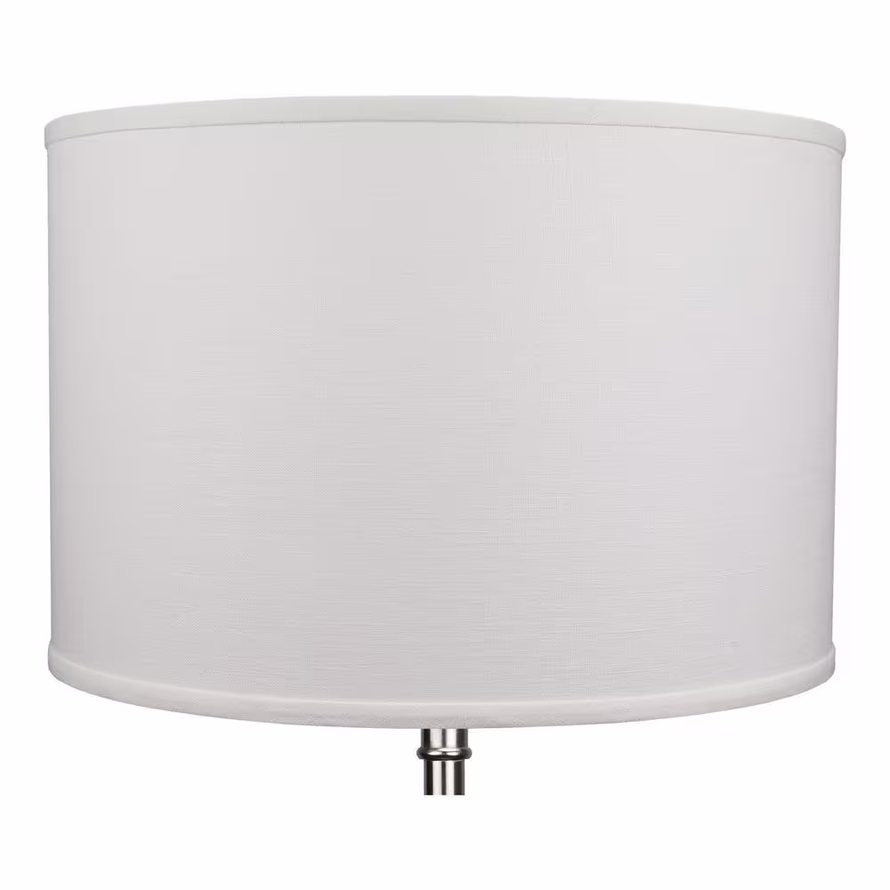 FenchelShades.com Fenchel Shades 18 in. Top Dia x 18 in. Bottom Dia x 12 in. H Designer Linen Off White Drum Lamp Shade