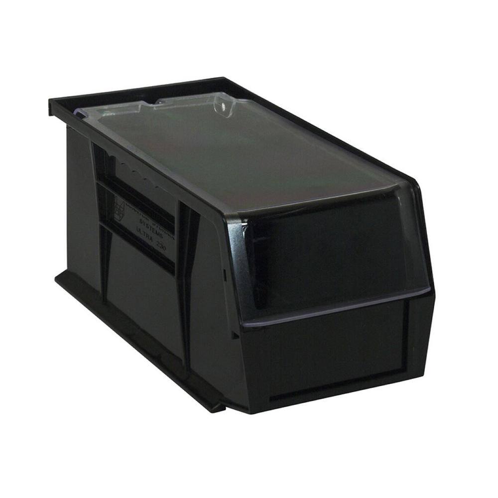QUANTUM STORAGE SYSTEMS Ultra Series 2.59 qt. Stack and Hang Bin in Black (12-Pack)