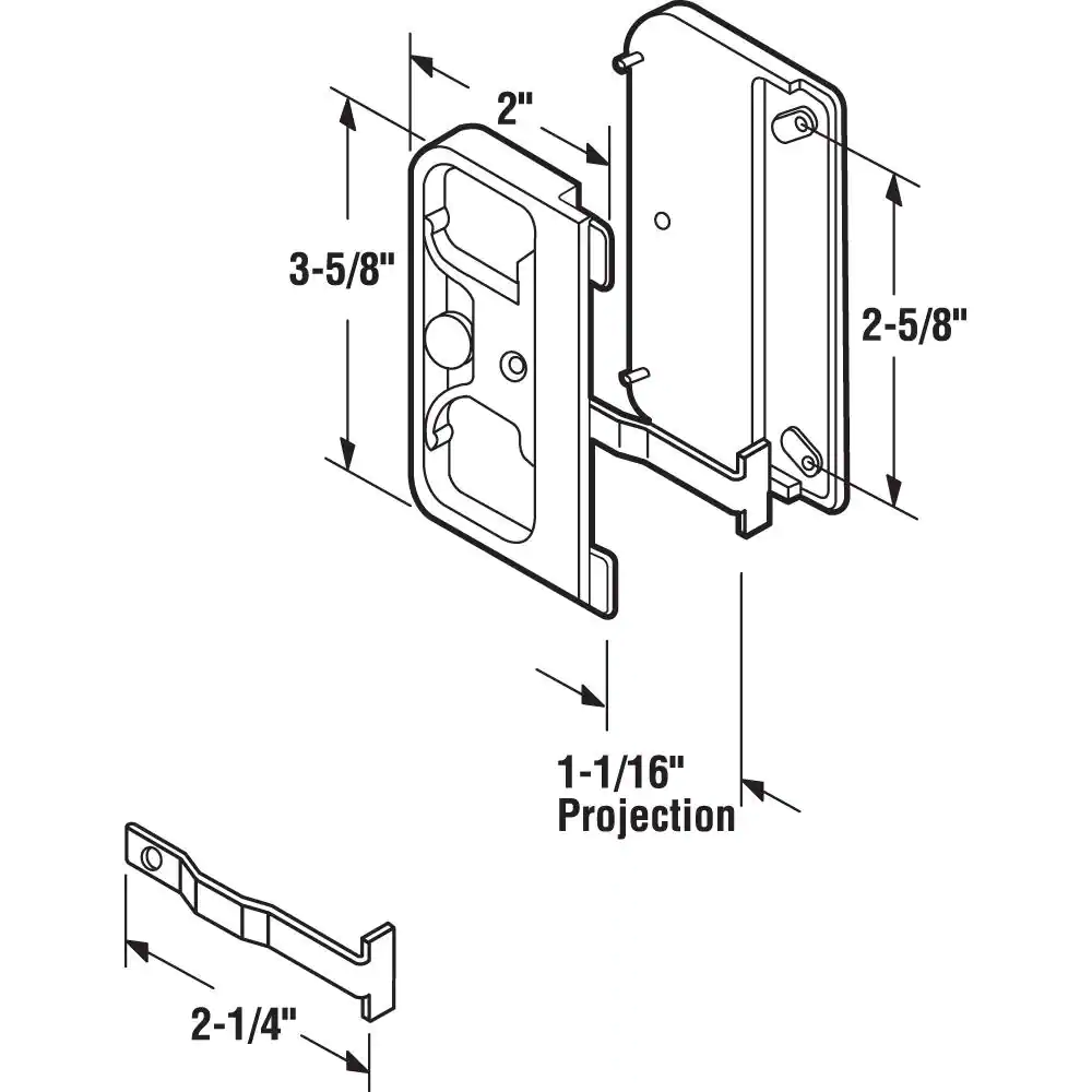 Prime-Line Black Plastic Mortise Style Screen Door Latch and Pull