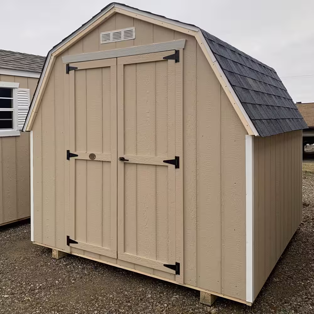 LITTLE COTTAGE CO. Value Gambrel 8 ft. x 16 ft. Wood Storage Building Precut Kit with 4 ft. Sidewalls