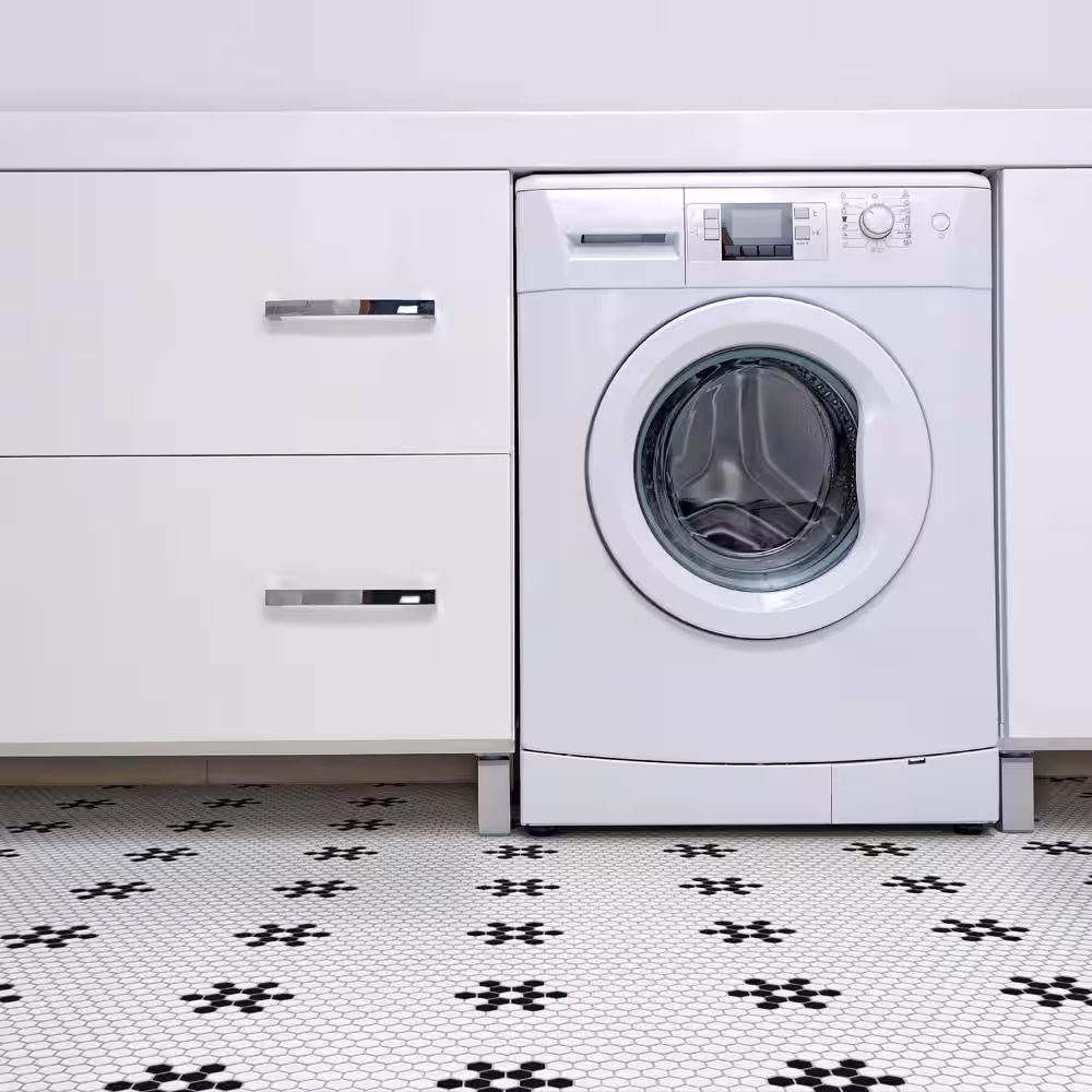 Merola Tile Metro 1 in. Hex Matte White with Snowflake 10-1/4 in. x 11-7/8 in. Porcelain Mosaic Tile (8.6 sq. ft./Case)