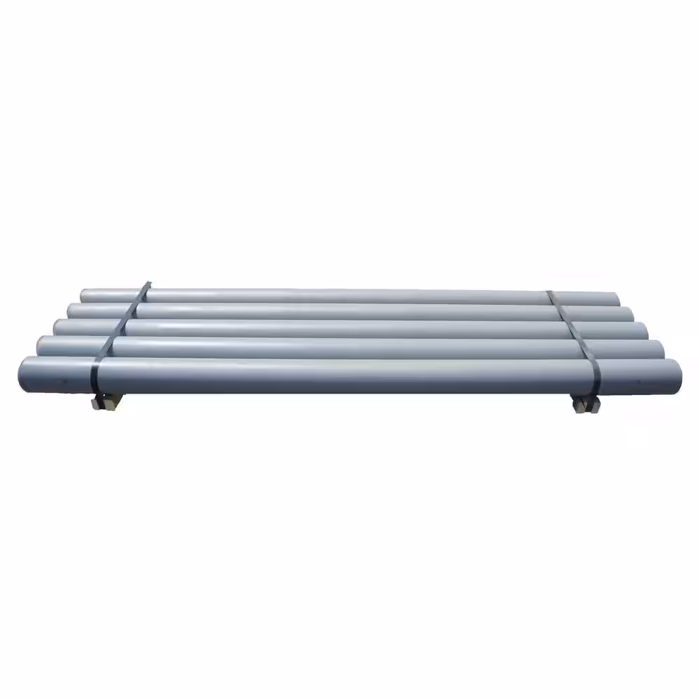 None 7 ft. x 4 in. Round Top On-Diameter 16-Guage Concrete Filled Painted Grey Bollard (5 Per Pallet)