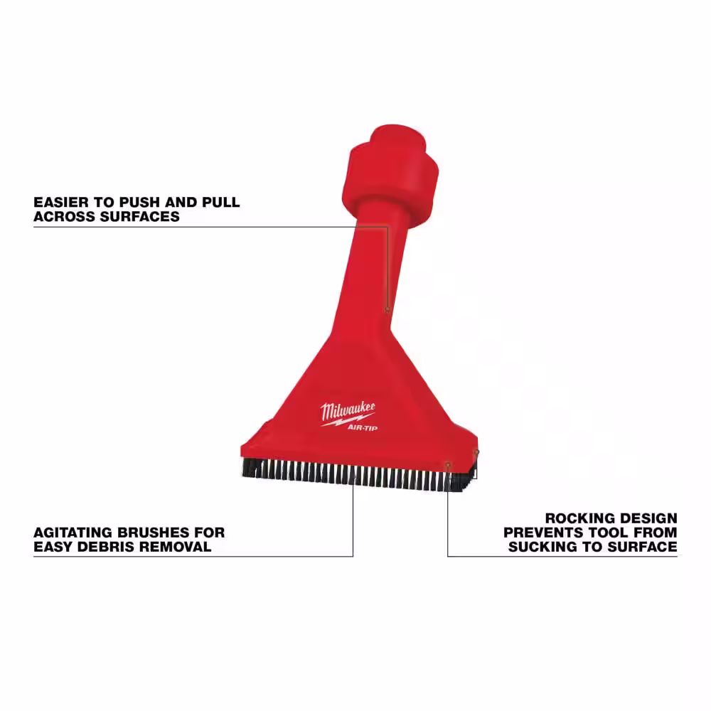 Milwaukee AIR-TIP 1-1/4 in. - 2-1/2 in. Utility Nozzle and 2-In-1 Utility Brush Attachment Kit for Wet/Dry Shop Vacuums (2-Piece)