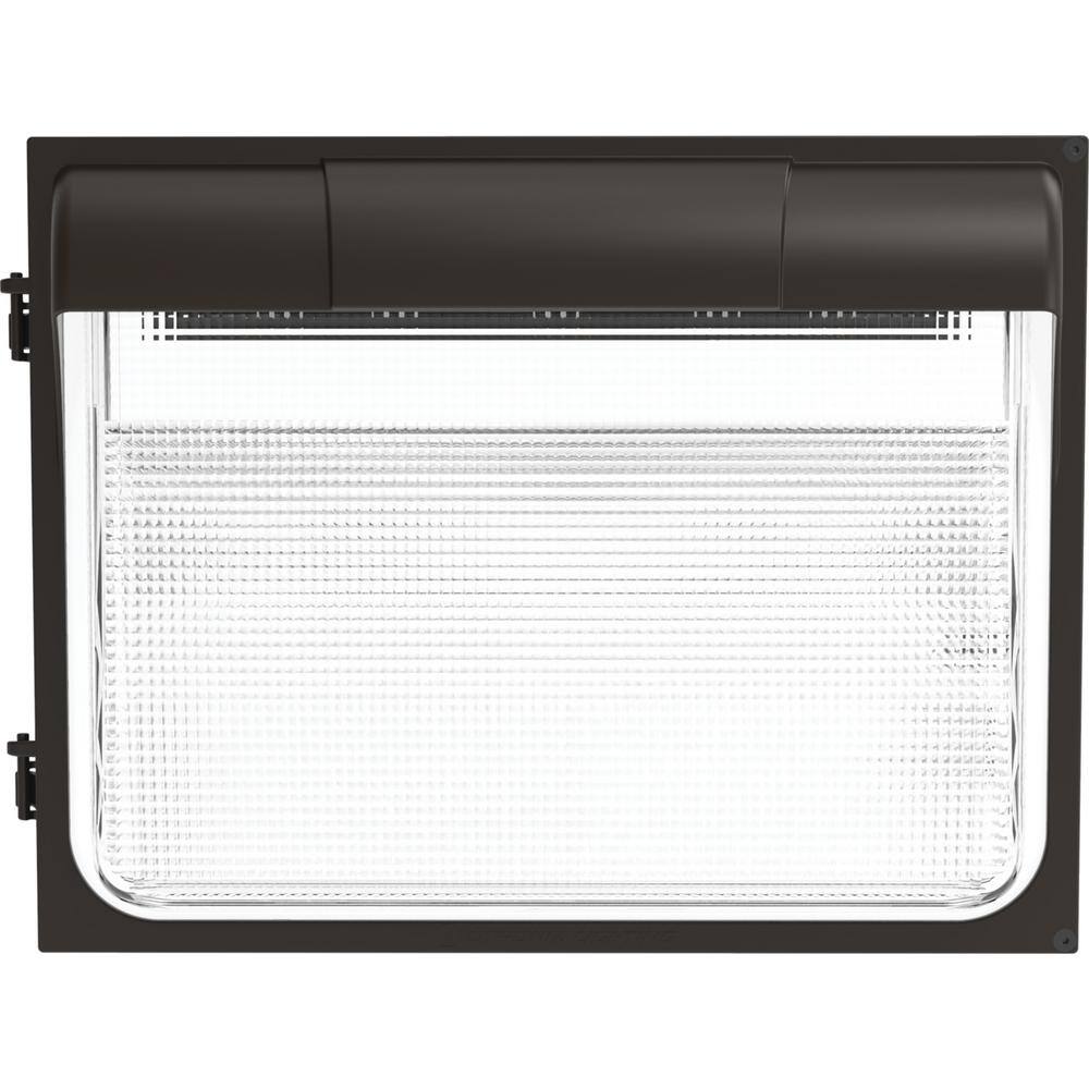 Lithonia Lighting Contractor Select 400-Watt Equivalent Integrated LED Dark Bronze Wall Pack Light, Adjustable Lumen Output 4000K