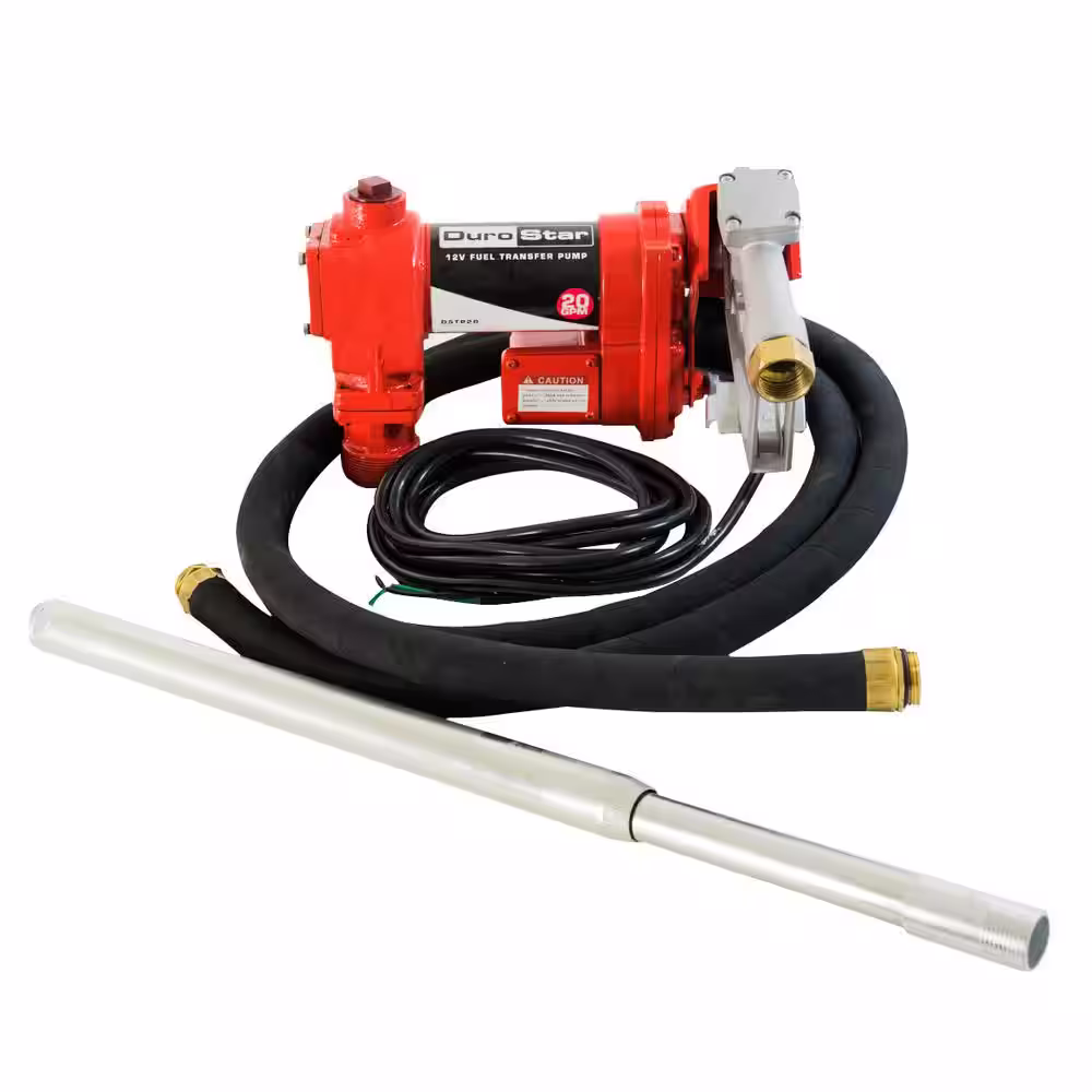 Durostar 12-Volt 1/4 HP 20 GPM Fuel Transfer Pump