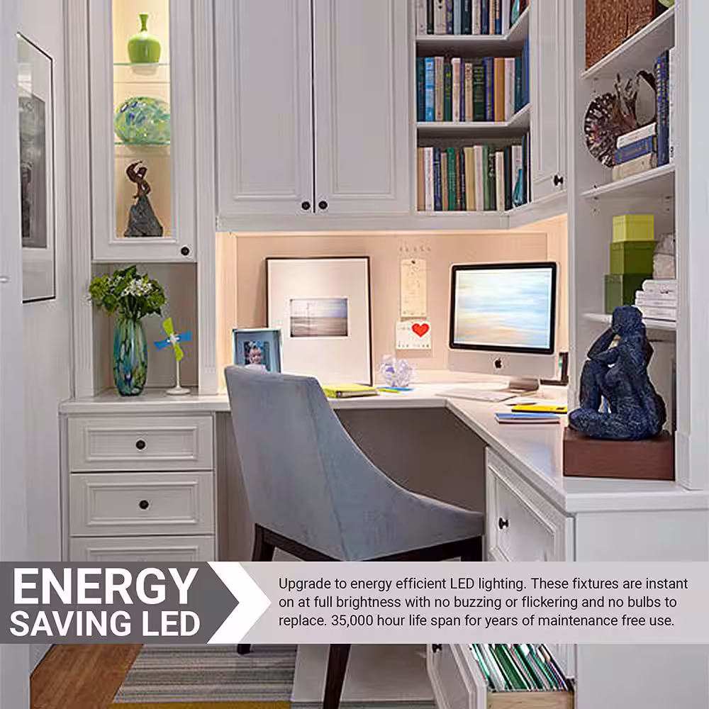 Sunlite Plug In 46 in. LED White Under Cabinet Light Fixture with 1120 Lumens ETL Listed, 3000K Warm White
