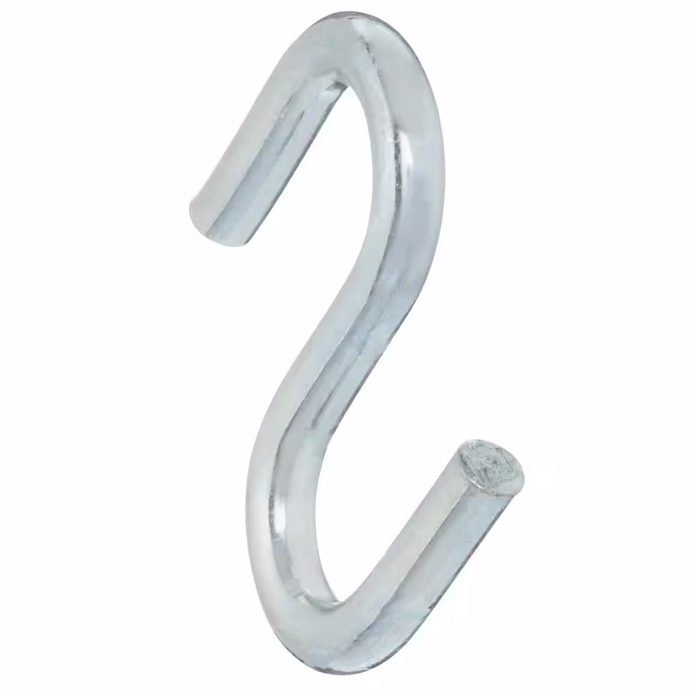 Everbilt 1/4 in. x 2 in. Zinc-Plated Rope S-Hook (2-Pack)