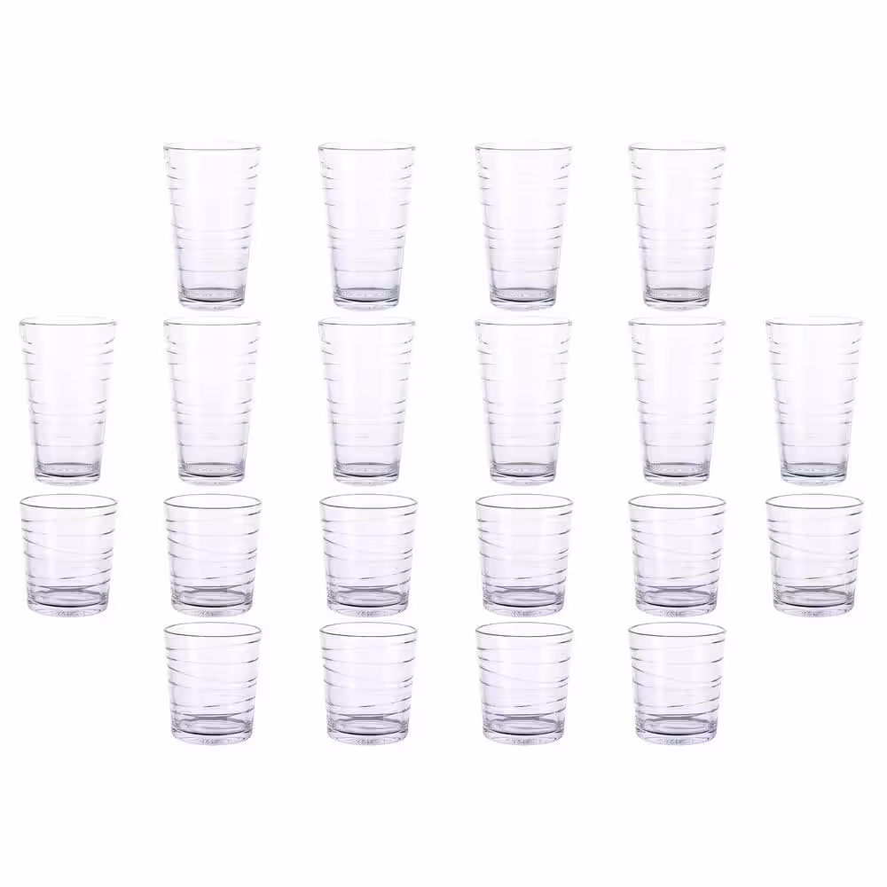 Laurie Gates California Designs 20-Piece Embossed Swirl Glassware Set