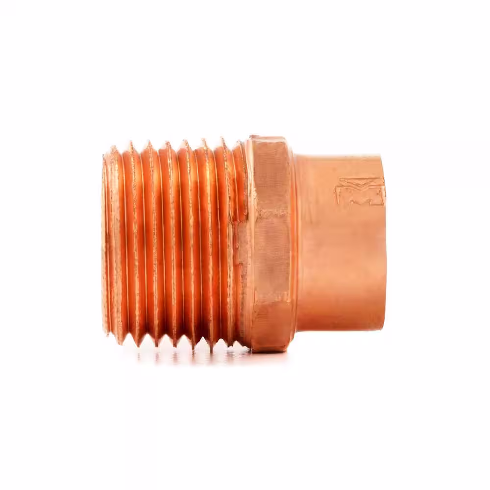 Everbilt 1/2 in. Copper Pressure Cup X MPT Adapter Fitting Pro Pack (25-Pack)