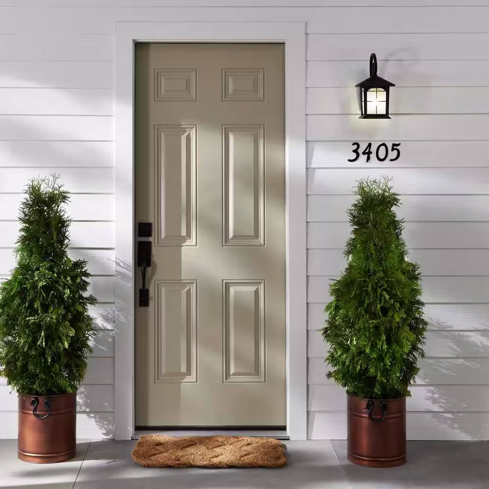 Everbilt 4 in. Black Nail-On Aluminum House Number 4