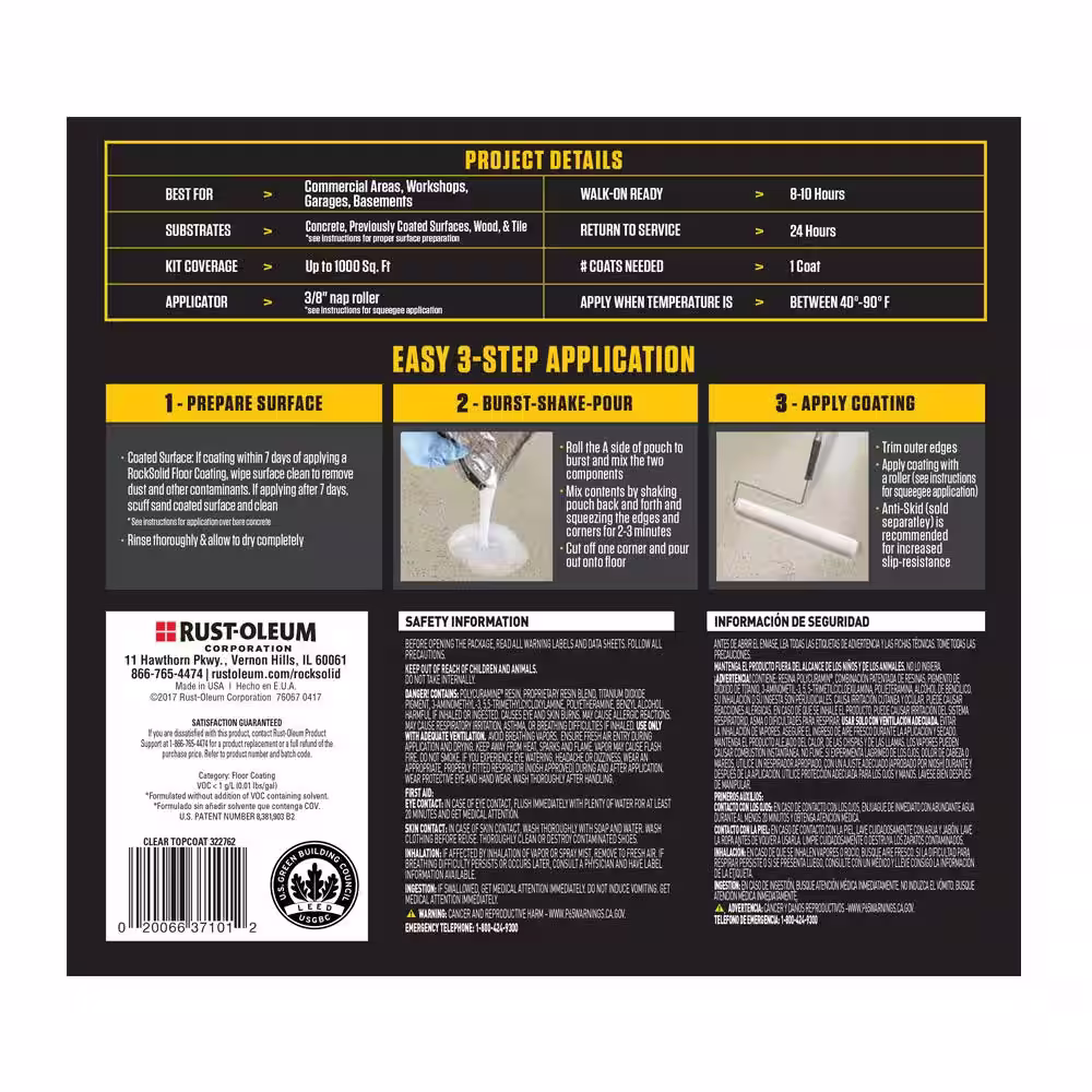 Rust-Oleum RockSolid 360 oz. Clear Industrial Top Coat