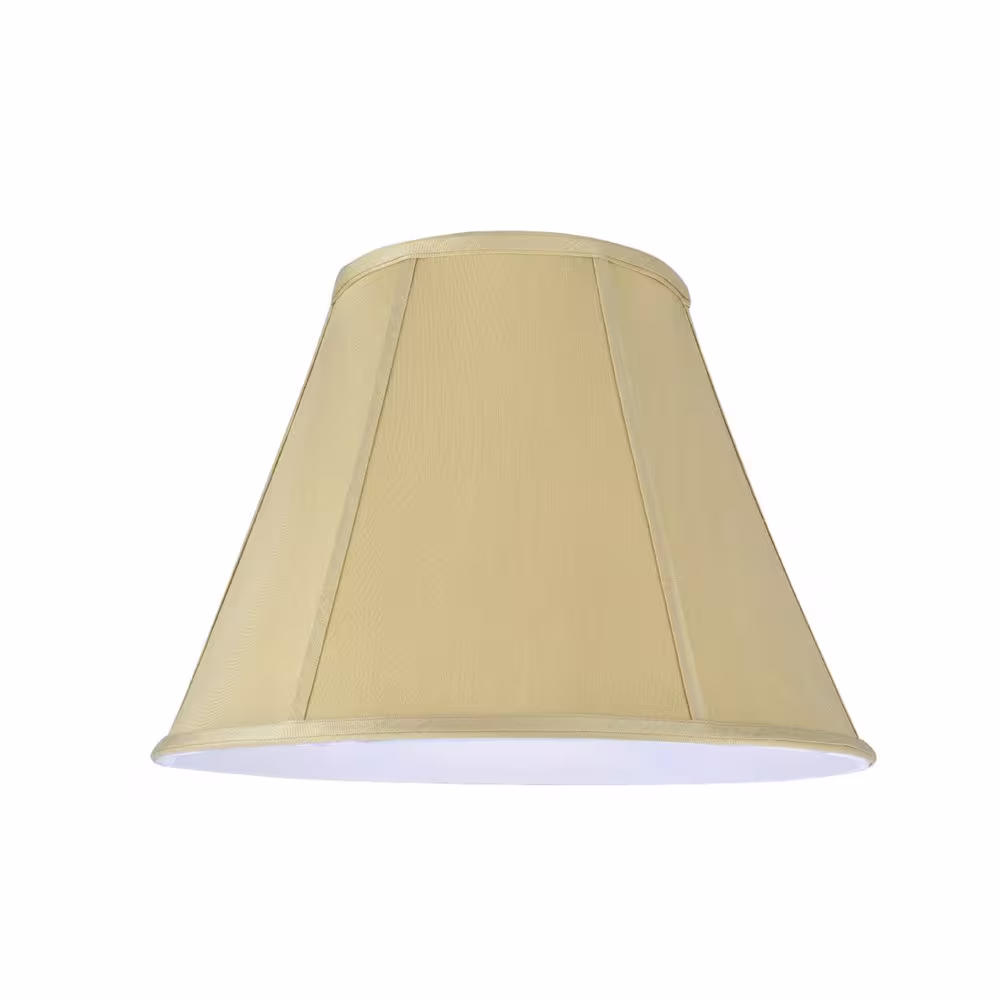 Aspen Creative Corporation 16 in. x 12 in. Beige and Vertical Piping Hexagon Bell Lamp Shade