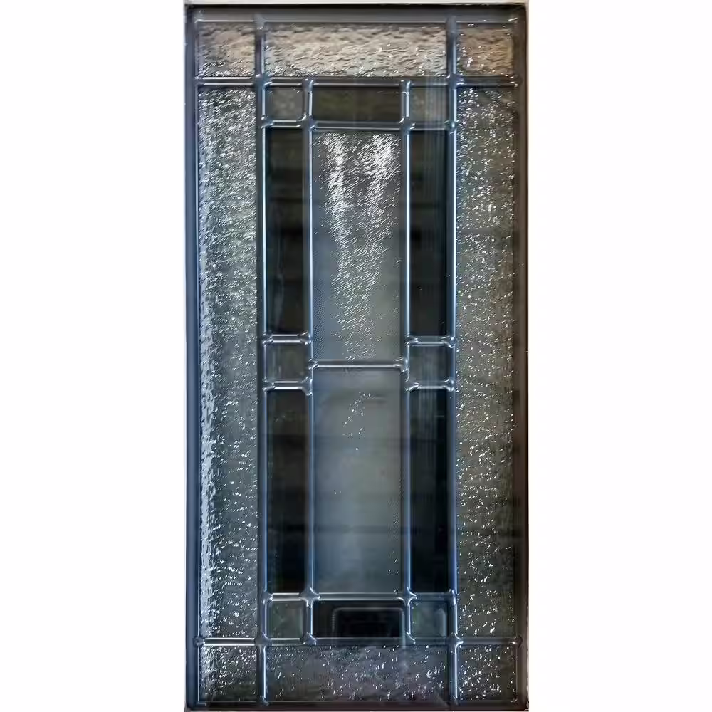 Pacific Entries 36 in. x 79 in. Unfinished 3-Lite Triple Pane Decorative Glass Mahogany Wood Front Door Slab - FSC 100%