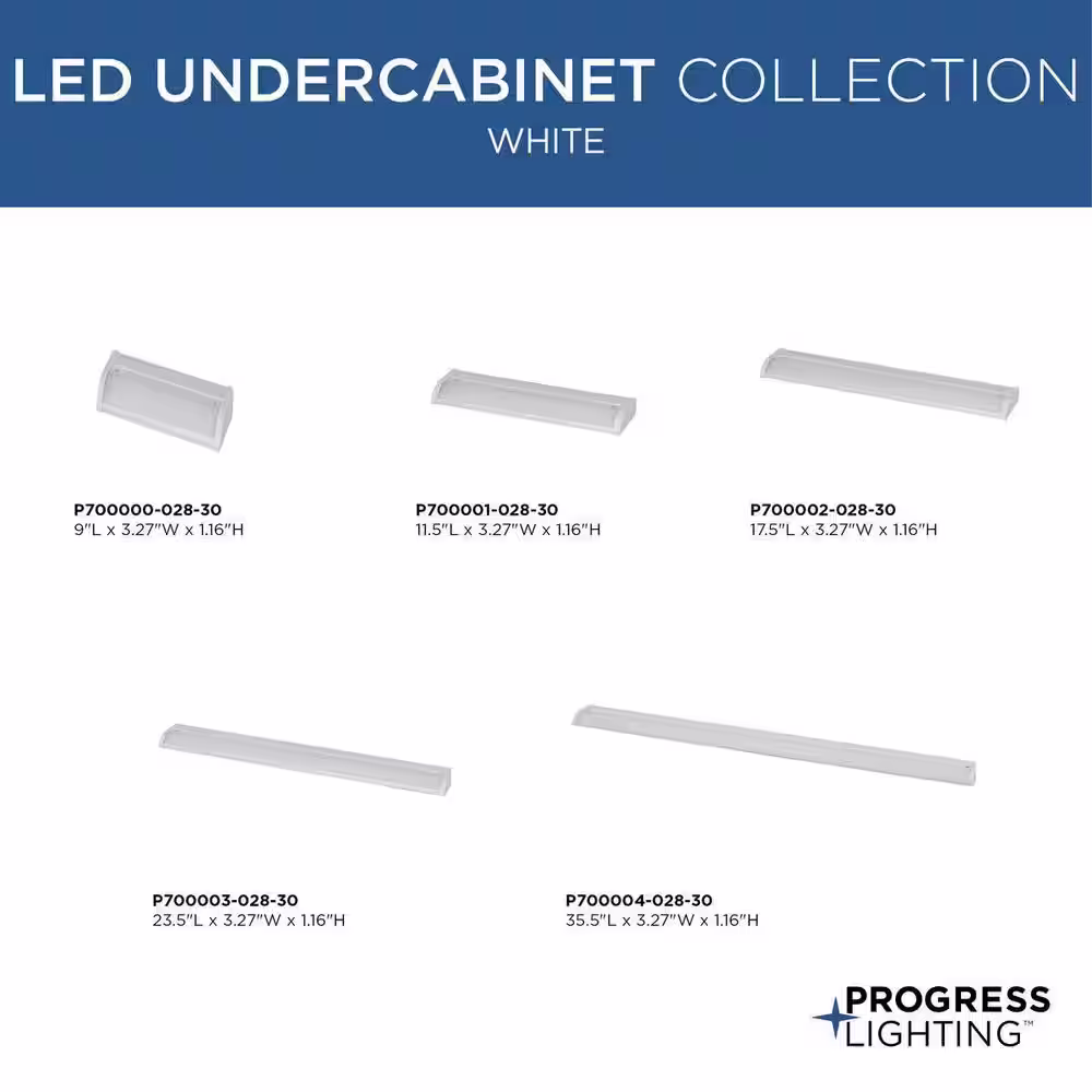Progress Lighting 24 in. LED White Modern Linear Undercabinet Light Fixture for Counters