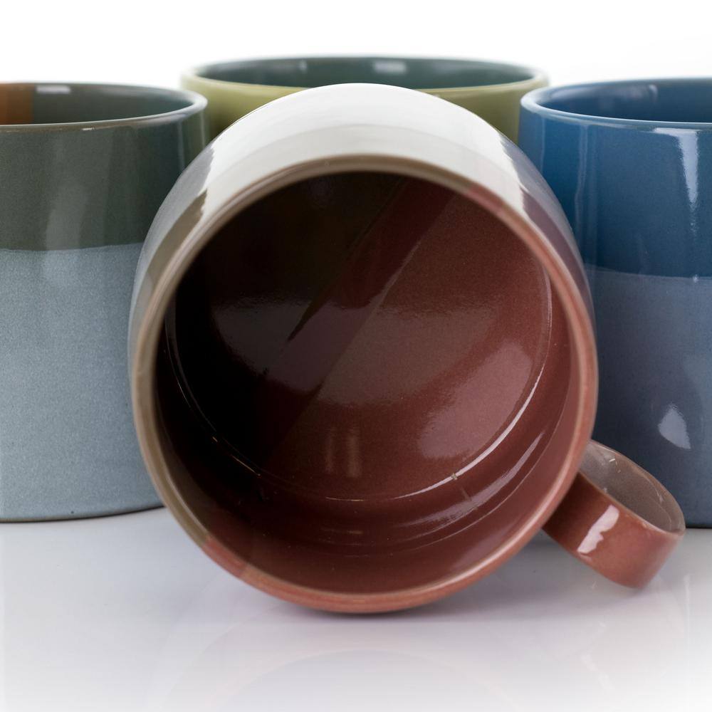 GIBSON HOME Glasgow 19.5 oz. Fine Ceramic Mug Set (Set of 4)