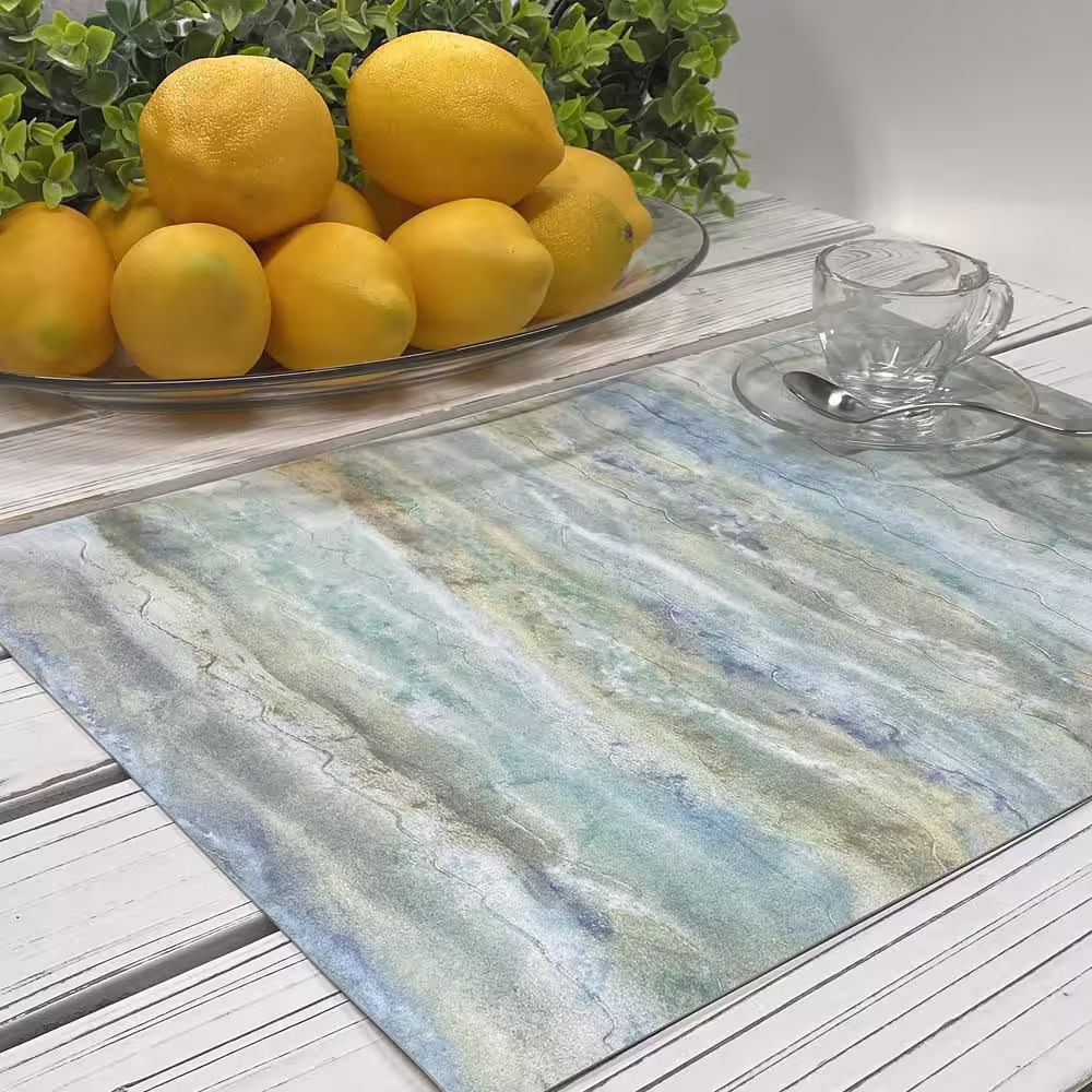DASCO 17 in. x 12 in. Multi-Colored Vinyl Placemats (Set of 6)