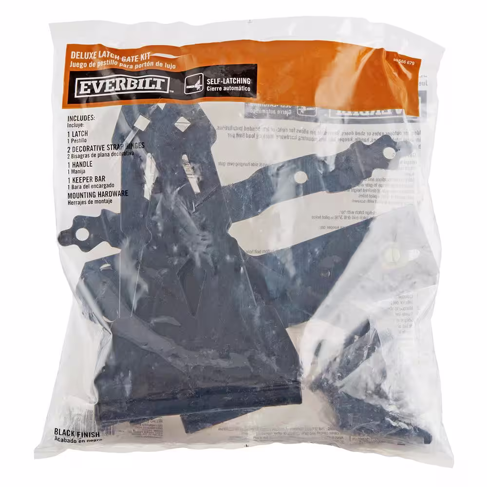Everbilt Black Deluxe Latch Gate Set