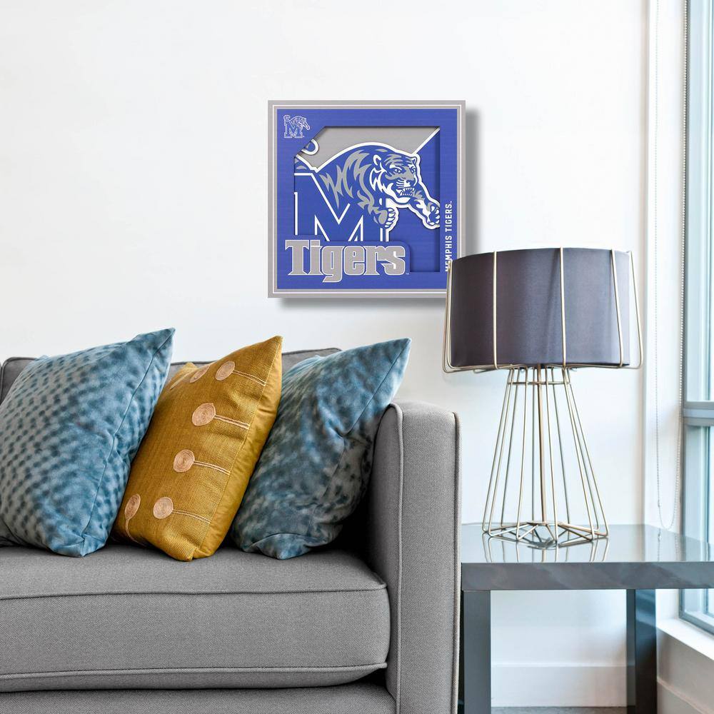 None NCAA Memphis Tigers 3D Logo Series Wall Art - 12x12