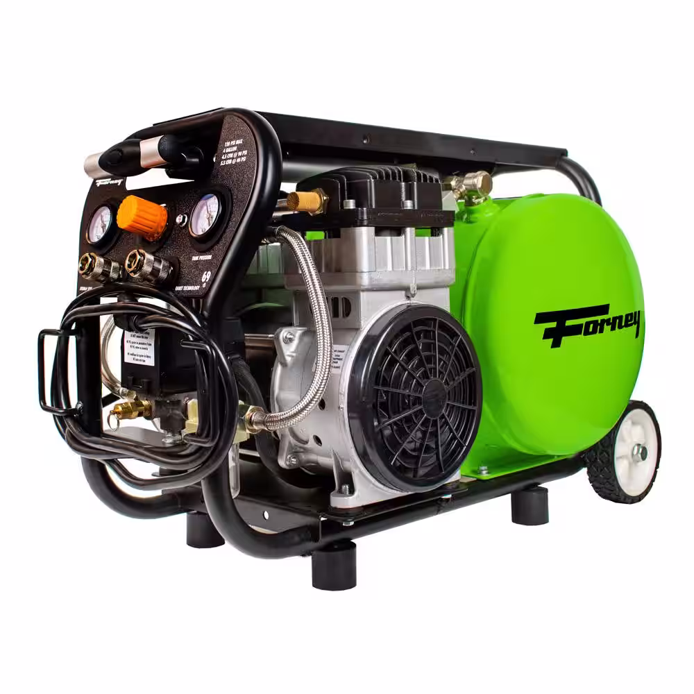 Forney 1.0 Hp, Electric, 4 Gal, Oil-Free Air Compressor, 120 PSI, 4.5 CFM @ 90 PSI