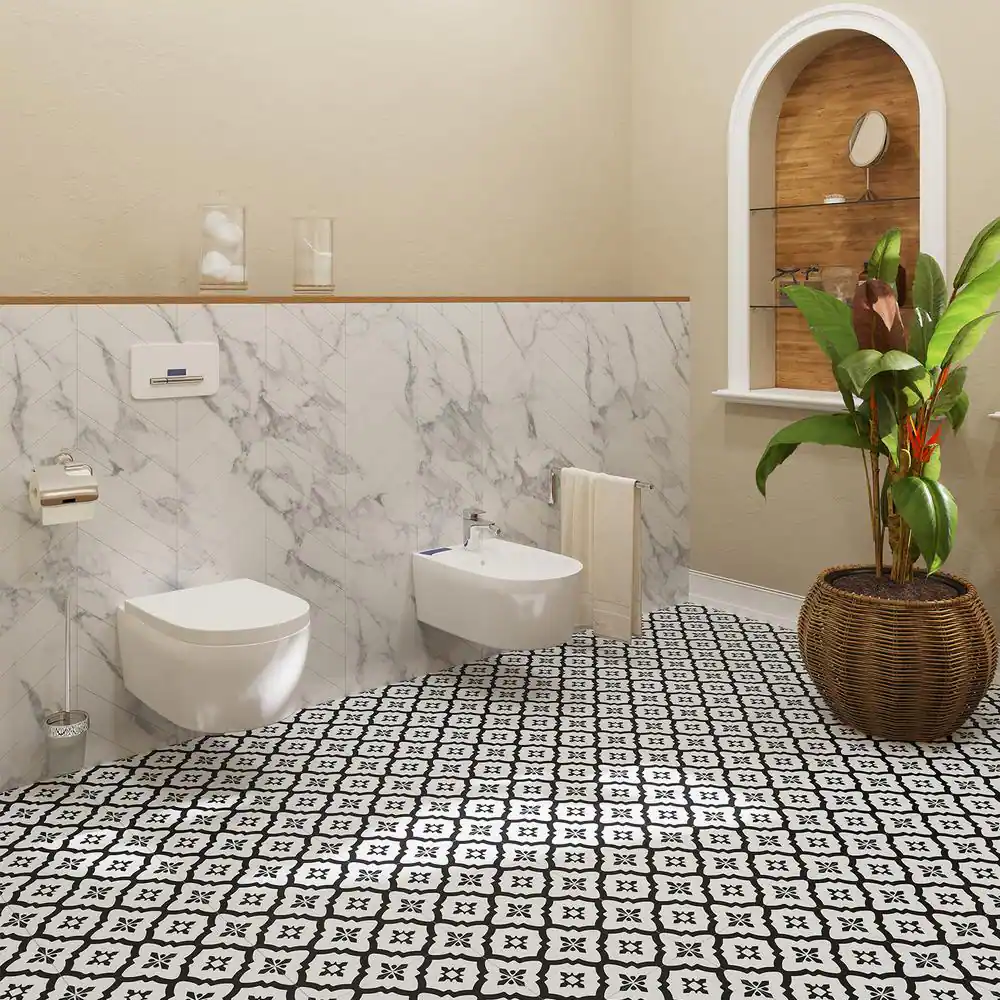 Lucida Surfaces BaseCore Venetian 12 MIL x 12 in. W x 12 in. L Peel and Stick Waterproof Vinyl Tile Flooring (36 sqft/case)