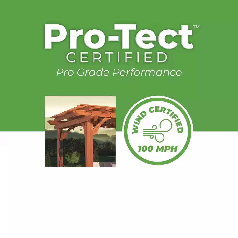 None Beaumont 20 ft. x 12 ft. Light Brown All Cedar Wooden Pergola